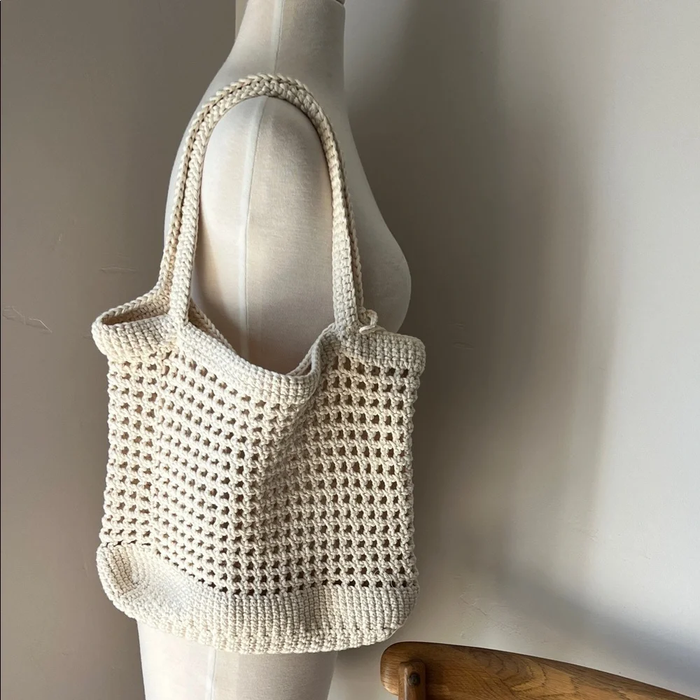 Handmade Crochet Cotton Tote - Picture 1 of 5